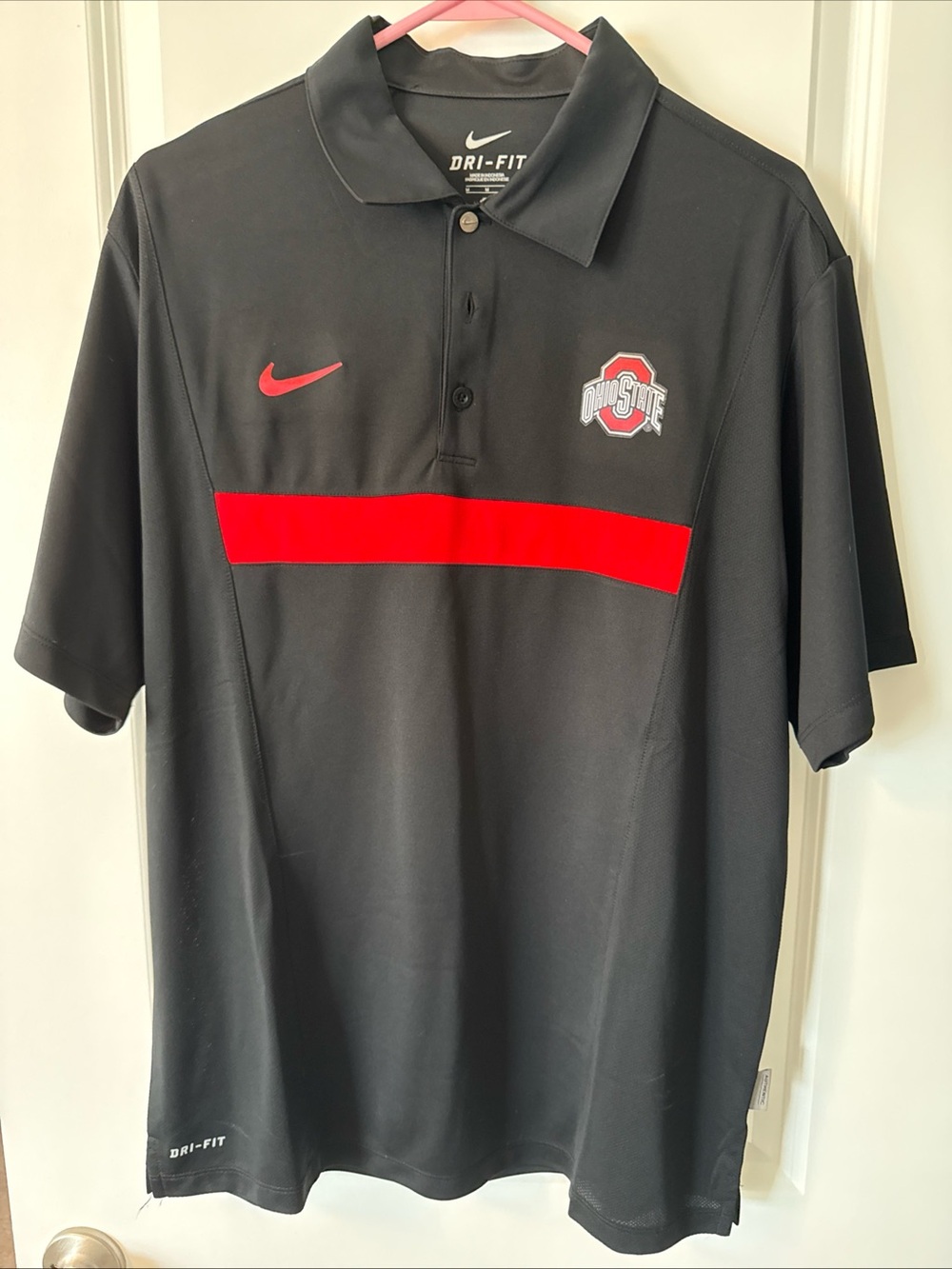 OHIO STATE NIKE DRI-FIT POLO FAN APPAREL MENS SIZE MEDIUM
